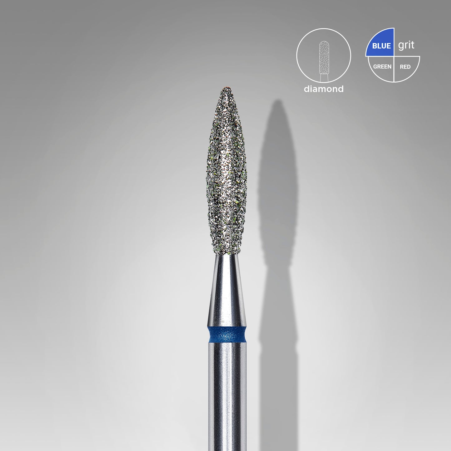 Diamantová fréza STALEKS EXPERT „plamínek“, modrý pruh, 2,3 mm