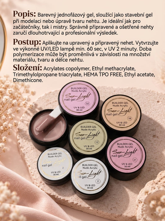 Nude Acrylic Builder Gel (HEMA-TPO free) 30 ml